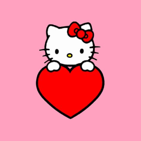 Hello Kitty Instagram Highlight Cover, Hello Kitty With A Heart, Hello Kitty Holding Heart, Sanrio Layout, Hello Kitty With Heart, Pink Cutecore, Hello Kitty Heart, Hello Kitty Images, Hello Kitty Themes