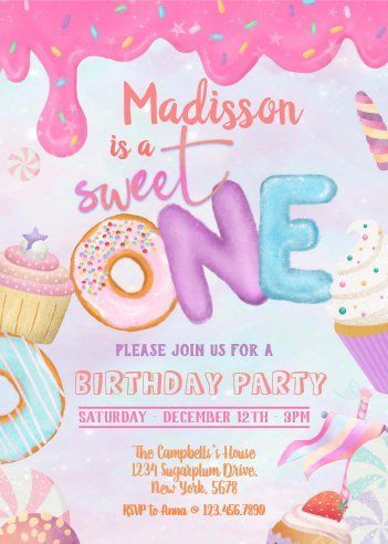 1st birthday invitations Birthday Invitation Template Boy, 1st Birthday Invitation Card, Birthday Invitation Template Girl, Invitation 1st Birthday, 1st Birthday Invitation Template, Baby First Birthday Cake, Candy Birthday Party, First Birthday Cards, 2nd Birthday Invitations