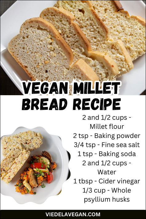 Vegan Millet Bread Recipe Millet Bread Recipe Gluten Free, Millet Bread Recipe, Millet Recipes Breakfast, Potato Scones, Millet Bread, Burger Pizza, Vegan Bread Recipe, Gluten Free Yeast Free, Lectin Free