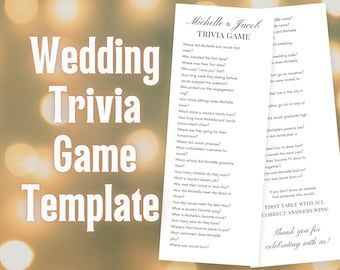 Quiz Template, Wedding Trivia, Reception Games, Printable Wedding Programs, Reception Look, Game Template, 20 Questions, Lgbtq Wedding, Trivia Game