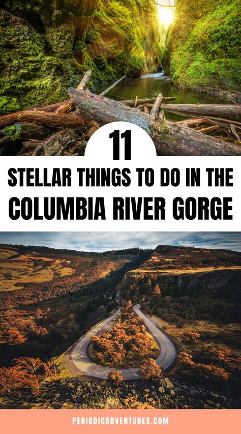 These 11 stellar things to do in the Columbia River Gorge will keep you nice and busy when visiting this area of Oregon and Washington including waterfalls in the area, hiking trails, top attractions, and small towns to visit along the Gorge. Columbia River Gorge Washington, Columbia River Gorge Waterfalls, Columbia Gorge Oregon, Columbia River Gorge Hikes, Oregon Roadtrip, Pnw Trip, Washington Waterfalls, Oregon Hiking, Traveling Destinations