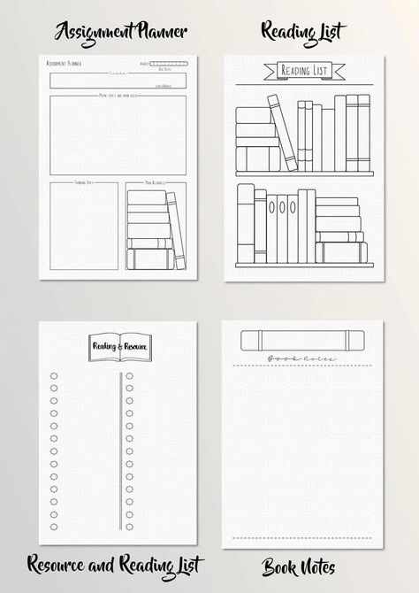 More than 50 Awesome Bullet Journal Printables to Help You be Creative with You're Short on Time Journal Printables Templates, Bujo Pages, Printable School, Book Reading Journal, Student Planner Printable, Journal Layouts, Bullet Journal Printables, School Planner, Academic Planner