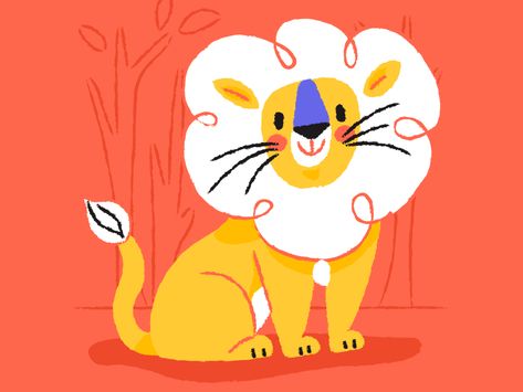 Leo the Lion by Anna Hurley on Dribbble Leo The Lion, 동화 삽화, Lion Illustration, 강아지 그림, Cute Animal Illustration, Lion Design, Childrens Illustrations, Children's Book Illustration, The Lion