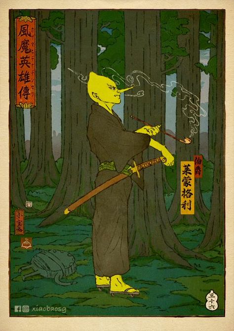 (1) Cartoon Network on Twitter: "Adventure Time inspired by Japanese Ukiyo-e woodblock print art by @xiaobaosg 👹🏯 #AdventureTime #CartoonNetwork #fanart #fanartfriday #Ukiyoe #Japanesewoodblockprint https://t.co/NNlTkqCWPI" / Twitter Lemongrab Fanart, Earl Of Lemongrab, Dnd Art, Ukiyo E, Japanese Woodblock Printing, One Million, Cartoon Character Design, Woodblock Print, Freelance Illustrator