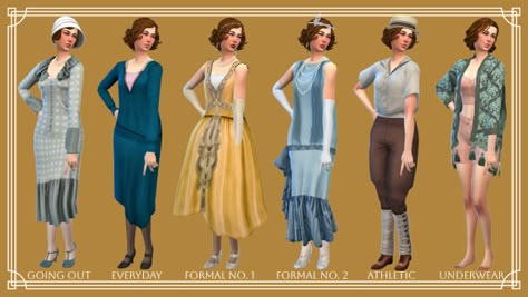 Sims 4 Decades Challenge, 1920s Looks, Silk Party Dress, 1920s Outfits, The Roaring Twenties, Old Outfits, Sims4 Clothes, Sims 4 Collections, Geek Life