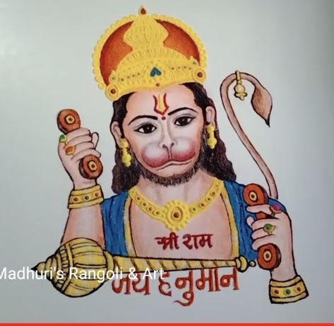 Hanuman Rangoli, Poster Rangoli, Indian Rangoli Designs, Easy Rangoli Designs Diwali, Big Rangoli, Indian Rangoli, Pencil Sketch Images, New Rangoli Designs, Big Rangoli Designs