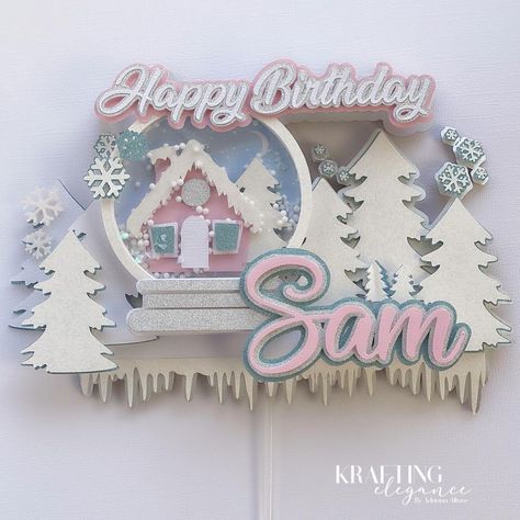 Winter Wonderland Cake Topper, Winter Wonderland Cake, 3d Cake Toppers, Christmas Experiences, Christmas Topper, 3d Cake, Beautiful Cake, Wonderful Time Of The Year, Cricut Creations