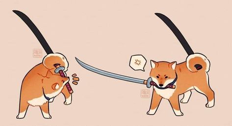 Kawaii Shiba Inu Drawing, Shiba Inu Dog Drawing, Shiba Drawing, Shiba Inu Samurai, Shiba Inu Drawing, Shiba Inu Art, Konosuba Wallpaper, Shiba Inu, 귀여운 동물