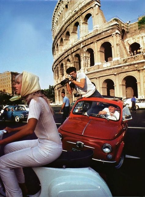 Britt Ekland & Peter Sellers in Rome, 1965. Britt Ekland, Italian Aesthetic, Slim Aarons, Girl Trends, Roman Holiday, Italy Photography, Italy Aesthetic, Vintage Italy, Christy Turlington