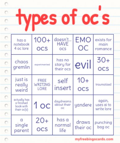 its.. oc bingo!