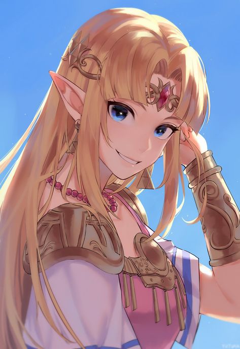 Princess Zelda, by Liyuchen1126 Princess Zelda Art, Zelda Anime, Zelda Fitzgerald, Princesa Zelda, Super Smash Brothers, Zelda Art, Legend Of Zelda Breath, Mega Man, The Legend Of Zelda