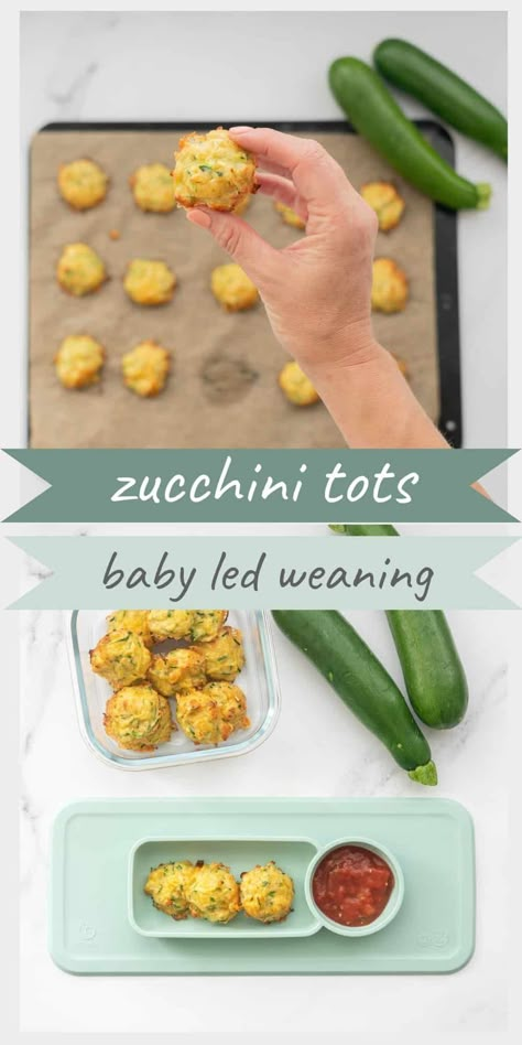 Zucchini Tots, Zucchini Bites, Weaning Foods, Easy Baby Food Recipes, Snack Lunch, Baby Led Weaning Recipes, Healthy Baby Food, Baby First Foods, Tracker Free