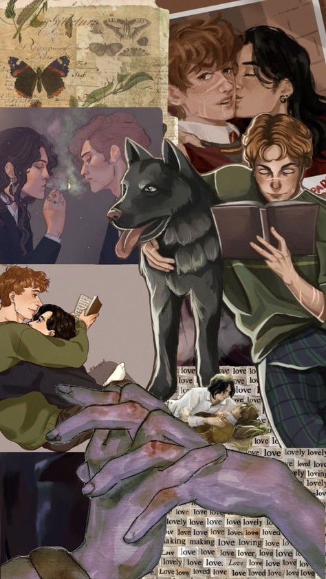 Wolf Star Raising Harry Fanart, Wolf Star Fan Art, Wolf Star Aesthetic, Wolf Star Raising Harry, Wolf Star Fanart Spicy, Wolf Star Fanart, Lgbtq Fanart, Harry Potter Family Tree, Wolfstar Fanart