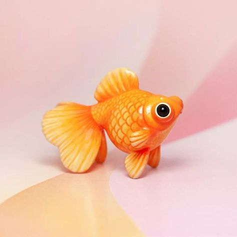 Bird Carving Patterns, Polymer Clay Fish, Clay Fish, Toy Sculpture, Miniature Figurine, Clownfish, Fish Sculpture, Ceramic Fish, Polymer Clay Miniatures