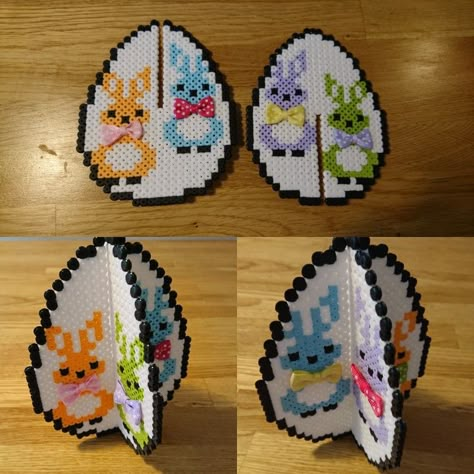 Easter Beads Pattern, Hama Beads Patterns Easter, Perler Bead Easter, Hama Beads Easter, Easter Perler Bead Patterns, Easter Hama Beads, Melt Beads Patterns, Melty Bead Patterns, Easy Perler Beads Ideas