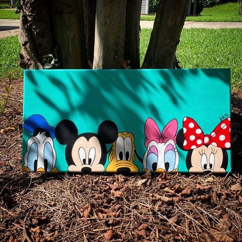 Mickey and the crew | Disney canvas art, Disney canvas paintings, Cute canvas paintings Disney Art Inspiration, Mickey And Minnie Mouse Painting, Mickey Mouse Canvas Painting Diy, Disney Cartoon Canvas Painting, How To Paint Mickey Mouse, Disney Character Canvas Painting, Diy Disney Canvas Art Ideas, Things To Paint On Canvas Disney, Cartoons On Canvas