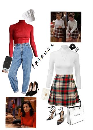 90 Sitcom Outfits, Rachel Green Cafe Outfit, Rachel Green Outfits Autumn, Outfits Inspired By Rachel Green, Rechal Green Style, Rachel Green Plaid Skirt, Rachel Greene Style, Rachel Green Outfits Coffee Shop, Rechal Green Outfit