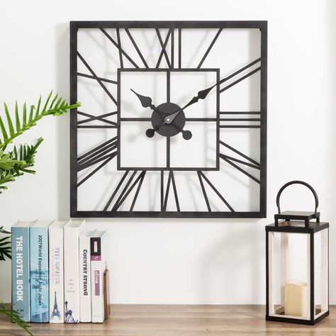 Clock Craft, Decorative Wall Clock, Led Wall Clock, Shadow Effect, Mirror Dining Room, Square Wall Clock, Cutout Design, Modern Square, Open Design