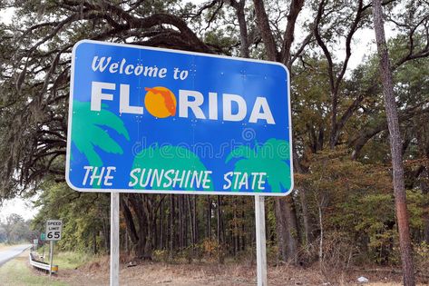 Welcome to Florida. A welcome sign at the Florida state line , #Affiliate, #sign, #Florida, #line, #state #ad Welcome To Florida, Florida City, National Days, Moving To Florida, Free State, Road Trip Adventure, Cold Front, Funny Work, Work Jokes