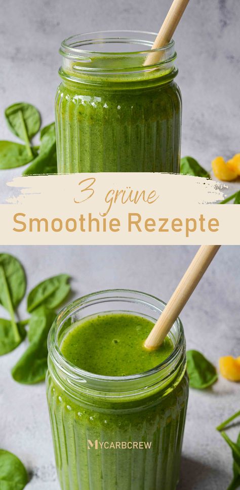 Hier findest du 3 grüne Smoothie Rezepte, die unfassbar lecker schmecken. Fitness Smoothies, Overnight Oat, Smoothie Bowls, Green Smoothie Recipes, Green Cleaning, Eat Healthy, Green Smoothie, Overnight Oats, Smoothie Bowl