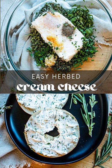 Bagel Spread Recipes, Herb Cream Cheese Recipe, Cream Cheese Spread Recipes, Herb Cream Cheese, Bagel Spread, Cheese Spread Recipes, Flavored Cream Cheeses, Cheese Packaging, Party Spread