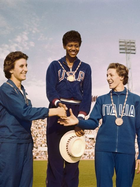 Olympics Fashion Through the years: 10 retro pictures to inspire your wardrobe | HELLO! 70s Athletic Fashion, Olympics Fashion, Fashion Through The Years, 70s Sportswear, Vintage Olympics, Wilma Rudolph, Vintage Tracksuit, Pleated Skater Dress, Blue Tracksuit