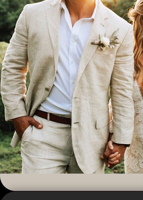 Hawaii Beach Wedding Groom Attire, Groomsmen Attire Linen, Garden Wedding Suit, Beige Groomsmen Suits, Groom Linen Suit, Linen Groom Suit, Groomsmen Linen, Linen Groom, Groom Suit Summer