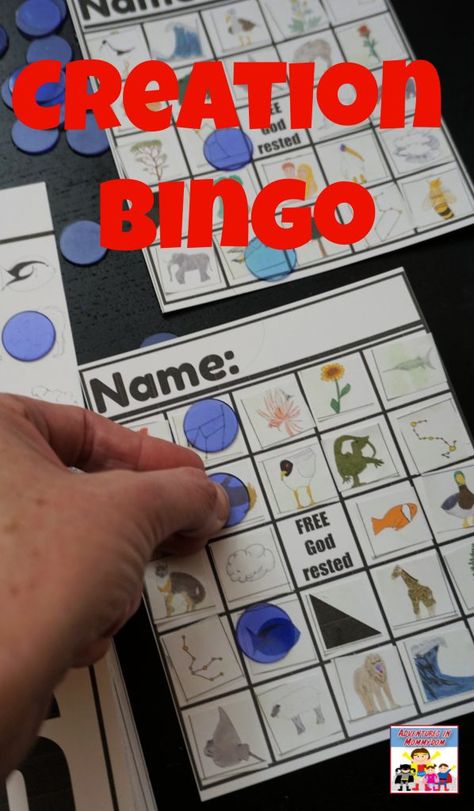 printable Creation Story Bingo #biblestory #sundayschool #kidmin Creation Bingo Free Printable, Games For Creation Story, Gods Creation Activities, Creation Games For Kids Sunday School, Creation Crafts For Preschool, Creation Sunday School Lesson, Gods Creation Crafts, Creation Games, Creation Bible Crafts