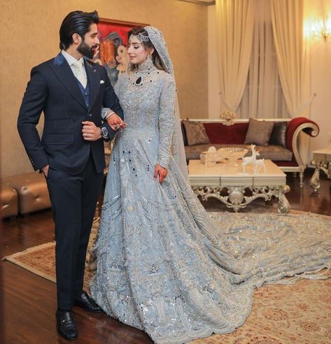 Couple Walima Dress, Walima Couple, Shaadi Dresses, Bride Essentials, Couple Dresses, Walima Dresses, Wedding Dresses 2022, Rainbow Wedding Dress, Bride Collection