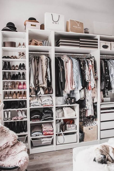 16 Amazing Stylish Wardrobe Ideas That Use The Ikea Pax - Chloe Dominik Pax Closet, Best Closet Organization, Wardrobe Systems, Walking Closet, Save For House, Wardrobe Organisation, Wardrobe Planning, Ikea Pax, Closet Inspiration