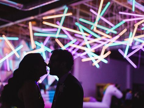 The Best '90s-Themed Wedding Ideas 90s Wedding Reception, Wedding 90s Theme, 90s Theme Wedding Reception, 90s Wedding Decor, 90s Theme Wedding, 90s Wedding Theme, 80s Wedding Aesthetic, 90s Wedding Aesthetic, 80s Wedding Theme