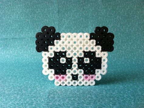 Panda^°^ Panda Perler Beads, Hama Beads Kawaii, Panda Face, Pixel Beads, Melty Bead Patterns, Beads Patterns, Fuse Bead Patterns, Hama Beads Design, Kawaii Panda