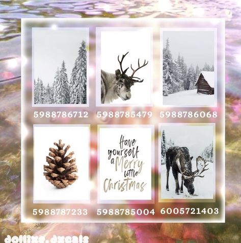 Christmas Carpet Codes Bloxburg, Aesthetic Christmas Decals Bloxburg, Cute Winter Bloxburg Houses, Berry Ave Xmas Codes, Jellycat Decals Bloxburg, Bloxburg Christmas Color Schemes, Winter Codes Bloxburg, Berry Ave Christmas Decals, Bloxburg Christmas Wallpaper Codes