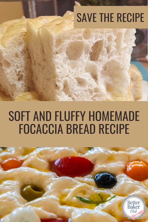 Soft and Fluffy Homemade Focaccia Bread Recipe - Better Baker Club Fluffy Foccacia, Foccacia Recipe, Homemade Focaccia Bread, Homemade Focaccia, Foccacia Bread, Yeast Packet, Focaccia Bread Recipe, Focaccia Recipe, Focaccia Bread