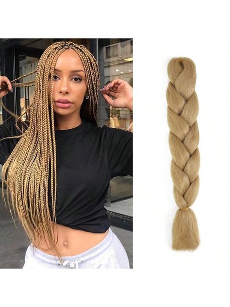 1 Pacote 24 Polegadas Sintético Ombre Jumbo Trançado Extensões De Cabelo Caixa Africana Tranças Crochê Torção Trançado Extensões De Cabelo Marrom Claro Para Mulheres Uso Diário Festival Wear | SHEIN Brasil African Box Braids, Braided Hair Extensions, Box Braids Crochet, Crochet Twist, Jumbo Braids, Twist Braid Hairstyles, Micro Braids, Braid In Hair Extensions, Braided Hair