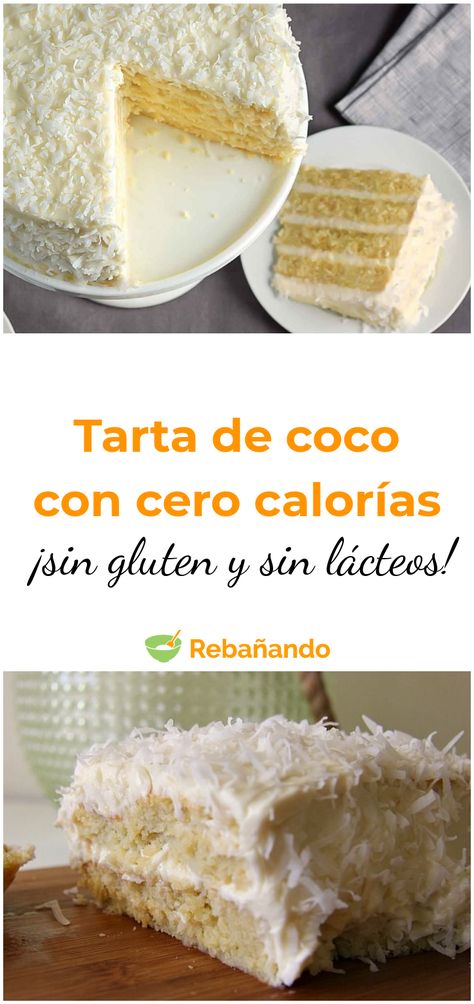 Cómo hacer una tarta de coco sin gluten y sin lácteos #tarta #pastel #postresdecoco #postres #recetasdepostres #glutenfree #dairyfree #singluten #sinlacteos Delicious Deserts, Diet Desserts, Healthy Sweets Recipes, Delicious Bread, Raw Vegan Recipes, Healthy Kitchen, Healthy Sweets, Sweets Recipes, Healthy Dessert