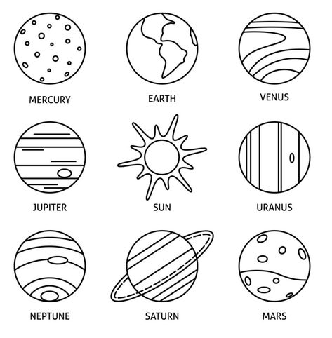 Planets Coloring Pages, Planets Coloring, English Printables, Solar System Coloring Pages, Planet Coloring Pages, Tata Surya, Solar System For Kids, Planet Icon, Planet Colors