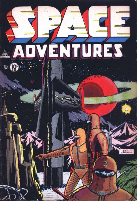 Comic Book Cover For Space Adventures #5 Retro Space Posters, Vintage Space Poster, Space Posters, Comic Book Art Style, Sci Fi Comics, Space Illustration, Vintage Poster Design, Space Adventure, Classic Sci Fi