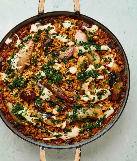 Yotam Ottolenghi’s one-pot recipes | Food | The Guardian Ottolenghi Simple Recipes, Yotam Ottolenghi Recipes, One Pot Cooking, Ottolenghi Recipes, Mushroom Stew, Cracked Wheat, Healthy Dinner Ideas, One Pot Chicken, Yotam Ottolenghi