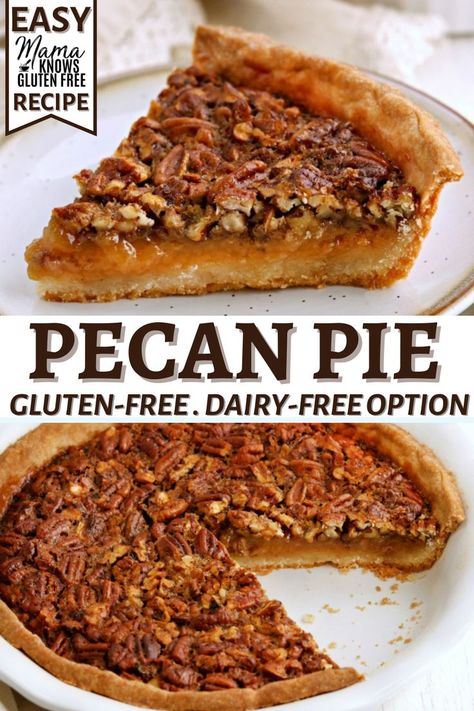 Gluten Free Pecan Pie Recipe, Gluten Free Pies Recipes, Gluten Free Dairy Free Recipes Dinner, Gluten Free Desserts Thanksgiving, Gluten Free Pecan Pie, Dairy Free Pies, Dairy Free Thanksgiving, Gluten Free Dairy Free Dinner, Gluten Free Pecan