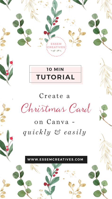 Create a Christmas Card with Photo Online for Free | Would you like to create a lovely Christmas Photo Card for your family using only free software? Would you like to do this quickly & easily, while still getting professional looking results? Click to watch my quick 10 minute tutorial which you can follow to design your own watercolour christmas card this year! Click to see more>> #christmascard #canva #canvatutorial #holidaygreetings #christmas2019 #christmas2020 Canva Christmas Card Ideas, Digital Christmas Cards Design, Canva Christmas Cards, Printable Christmas Cards Templates, Christmas Card Templates Free Printable, Christmas Card Inspiration Photo, Christmas Card With Photo, Christmas Phone Backgrounds, Tutorial Canva