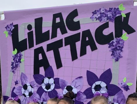 Lilac Attack! Soccer banner for girls purple team. Soccer Banners, Soccer Banner, Banners, For Girls, Lilac, Soccer, Purple, Football