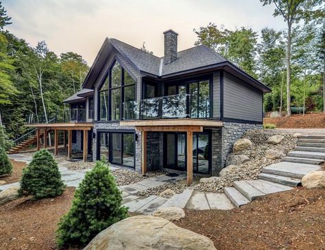 Cabin Garage, Lake Muskoka, Houses Exterior, Siding Ideas, Home Decor Ideas Bedroom, Home Drawing, Lake Houses Exterior, Engineered Oak Flooring, Modern Lake House