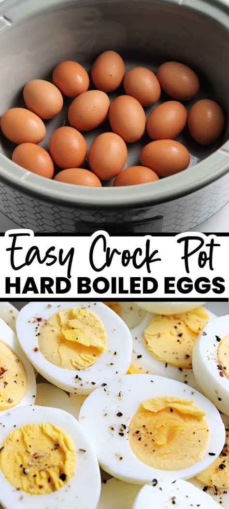 Eggs In Crockpot, Hard Boil Eggs, Braised Chicken Recipes, Boiled Chicken Recipes, Cooking Hard Boiled Eggs, Hard Boiled Egg Recipes, Peeling Hard Boiled Eggs, Making Hard Boiled Eggs, Crockpot Stew