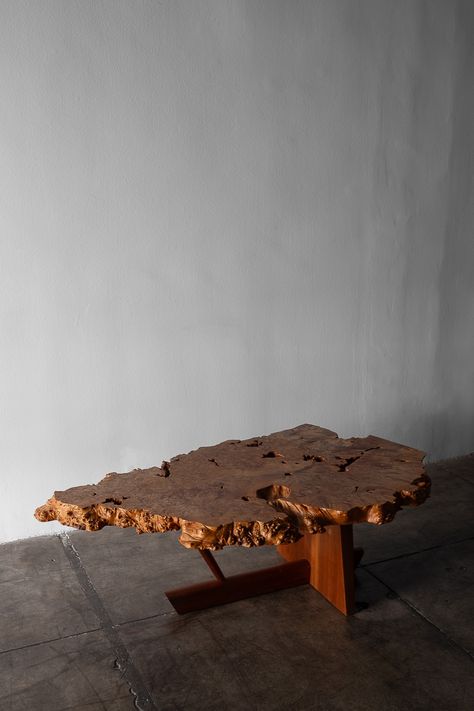 Maple and Walnut Burl Coffee Table - Galerie Half Burl Coffee Table, Jorn Utzon, Bruno Mathsson, Kaare Klint, Massimo Vignelli, Gino Sarfatti, George Nakashima, Walnut Burl, Poul Henningsen