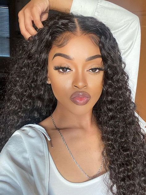 Wear And Go Glueless Curly Human Hair Lace Wigs Natural Color Density180 4x4 Pre Cut Lace Curly Human Hair Wigs Natural Hairline Deep Wave Wig, Glueless Lace Front Wigs, Voluminous Curls, Wave Wig, Deep Wave Hairstyles, Beautiful Wigs, Body Wave Wig, Hair Collection, Human Hair Lace Wigs