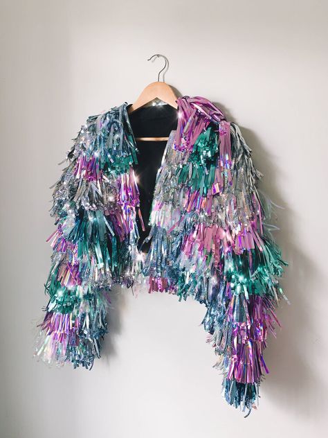 Rachel Burke — Hunter & Folk Tinsel Jacket, Rachel Burke, Naomi Smalls, Look Festival, Disco Outfit, A Jacket, Festival Outfits, Wearable Art, Kimono Top