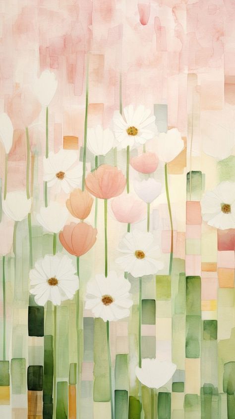 Tulip garden painting flower petal. | Premium Photo Illustration - rawpixel Pink Balloons Aesthetic, Aesthetic Grid Wallpaper, Green Mobile Wallpaper, Mobile Wallpaper Nature, Abstract Painting Pattern, Balloons Aesthetic, Iphone Wallpaper Pastel, Aesthetic Grid, Acrylic Paint Art