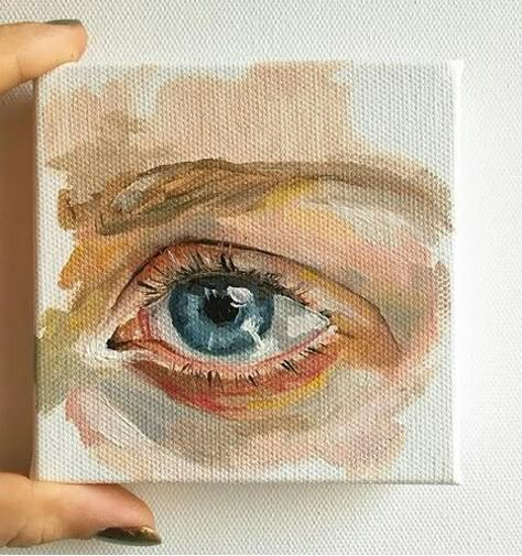 Mini Canvas Portrait, Portrait Drawing Acrylic, Ruth Speer, Eye Painting, Art Walk, Small Canvas Art, Arte Sketchbook, Arte Inspo, Mini Canvas Art