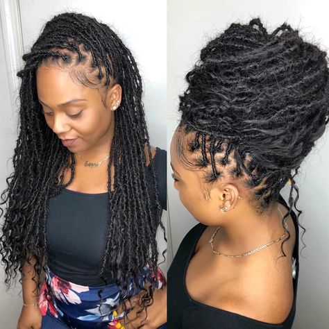 Meagan Good Faux Locs Harlem, Crotchet Goddess Faux Locs, Simple Makeup Looks, Goddess Locs, Brown Skin Makeup, Goddess Hairstyles, Boho Hairstyles, Virgin Hair, Locs Hairstyles